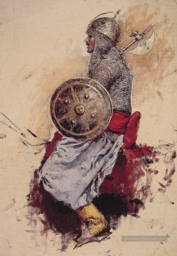 Homme en armure Persique Egyptien Indien Edwin Lord Weeks Peinture à l'huile